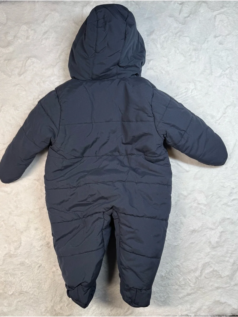 OshKosh B'gosh Navy Hooded Sherpa-Lined One-Piece Footie